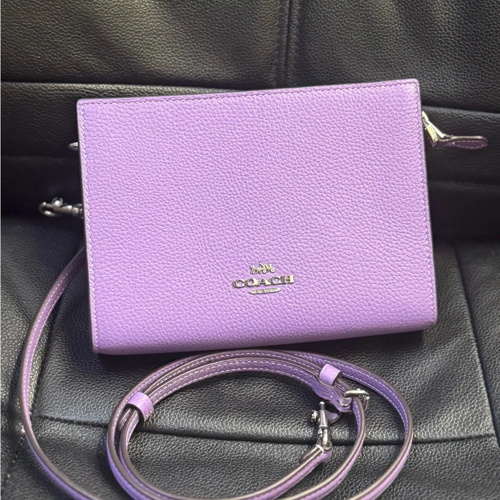 Coach CAT21 Slim Crossbody Pebbled Leather Iris Handbag